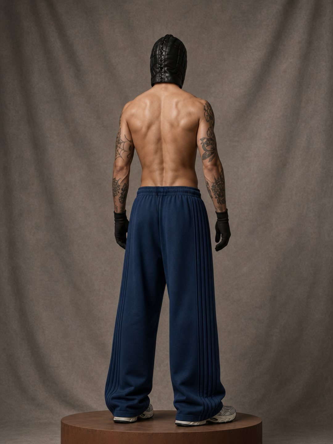 Pleated Navy Pants