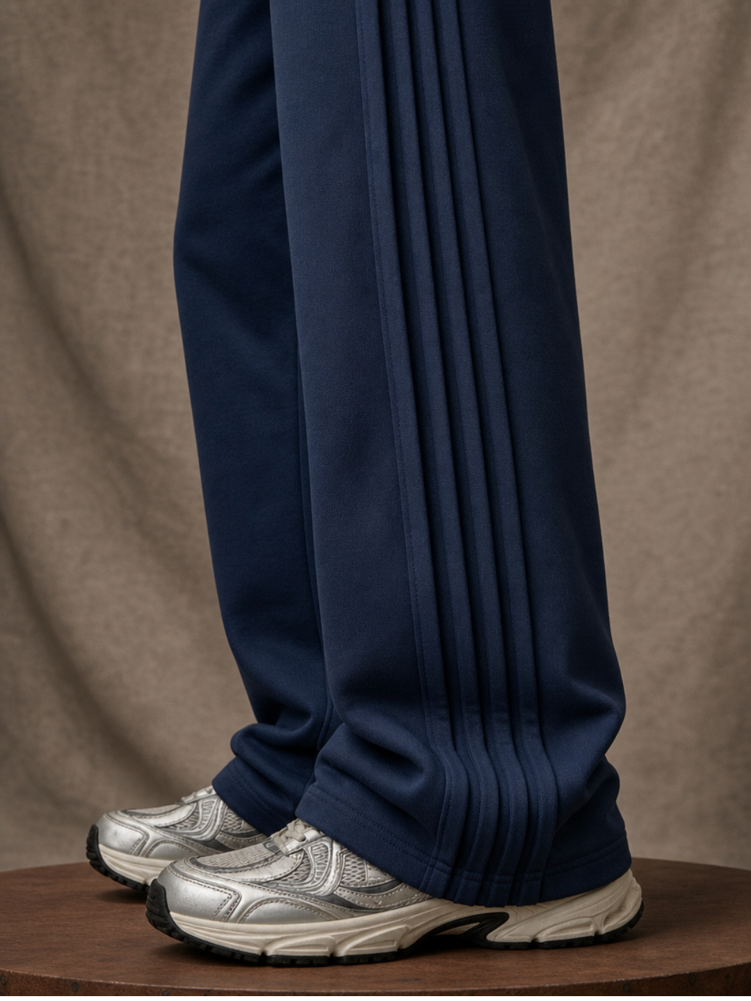 Pleated Navy Pants