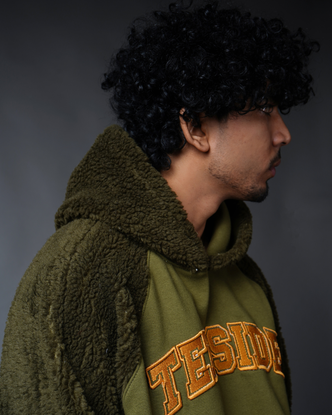 Olive Sherpa Hoodie
