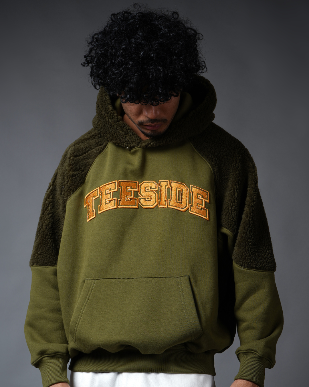 Olive Sherpa Hoodie